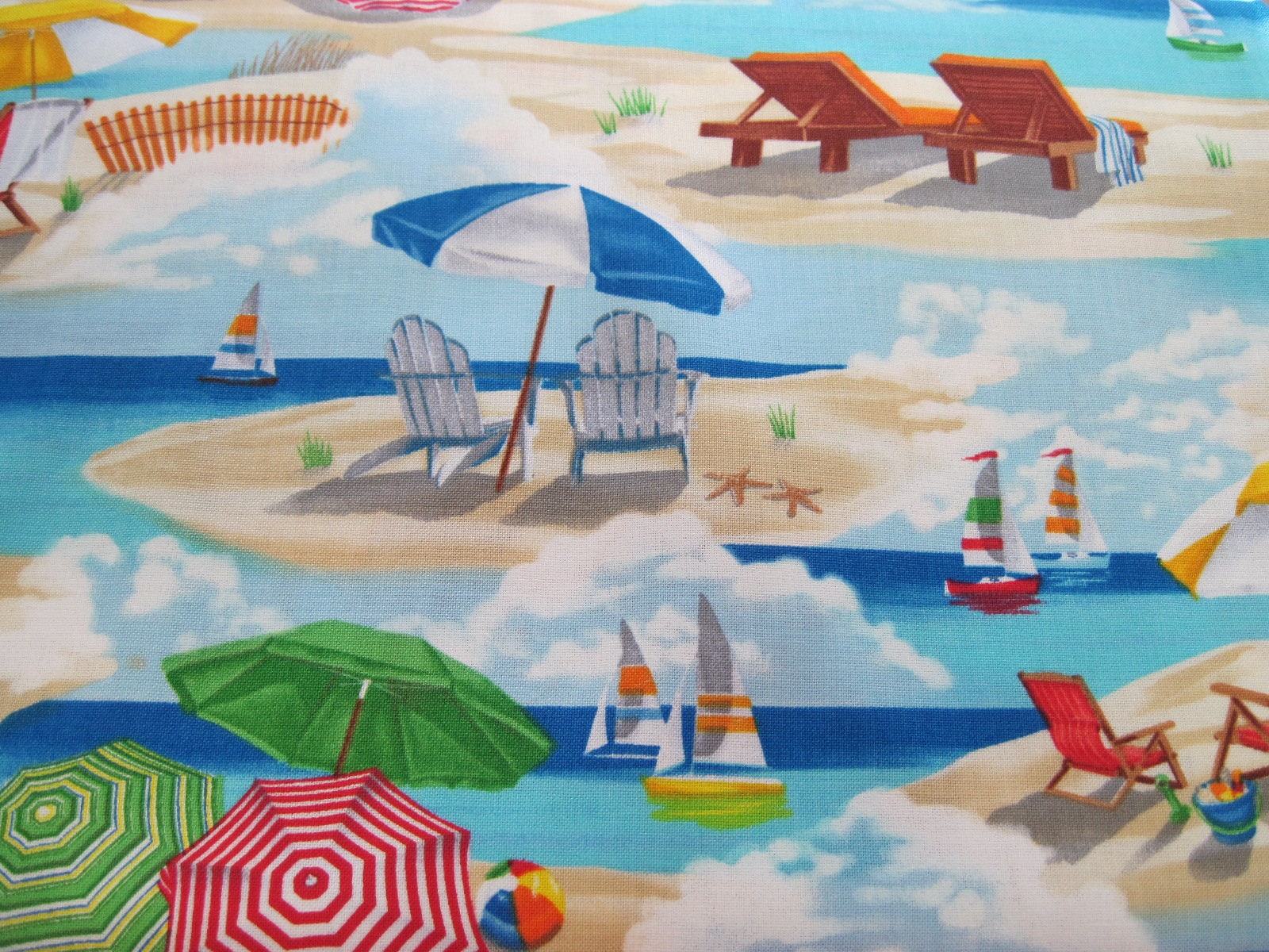 Beach Placemats Reversible Set of 4 or 6 Seaside Placemats