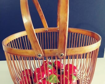Handled Basket Wicker Basket Vintage home storage Shelf Decorations Fruit Basket Unique Gift Ideas Vintage Handled Friut Basket