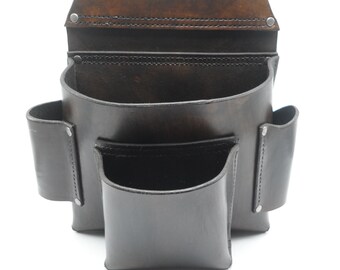 Handmade Leather Tool Pouch, Leather carpenter tool belt pouch, Big pouch for carpenter tool belt, leather tool bag, personalized tool pouch