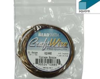 21 gauge Square Wire Vintage Bronze 7 yards