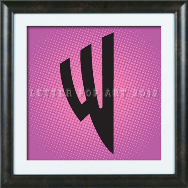 Alphabet Pop Art Print Using Warner Brothers Logo Letter W