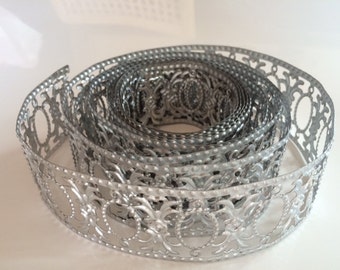 Decorative Metal Trim, metal trim, metal ribbon, aluminum wire, aluminum trim, DIY floral supply, silver trim, decorative wire, silver wire