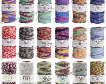 1MM Variegated Polished Hemp Twine Hemptique Cord Macrame String Artisan Thread 20lbs - 205ft Spool