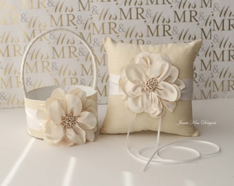 Ring Bearer Pillow & Flower Girl Basket- (Custom Made to Order)
