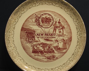 Vintage10" New Mexico, The Land of Enchantment State Plate