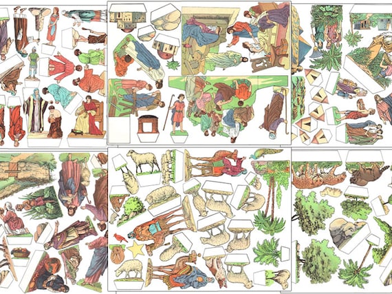 Printable Bible Paper Dolls Digital Download 6 Pages Cut Outs