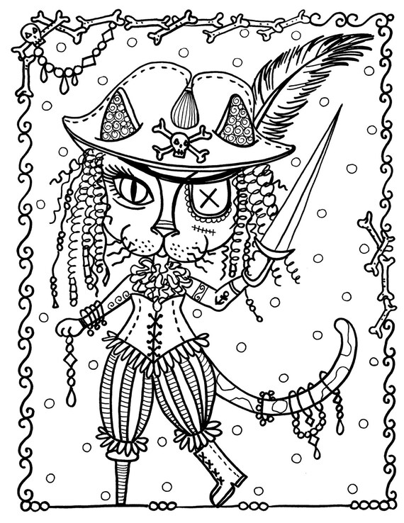 5 Pages Fantasy Cats Instant Download Coloring You