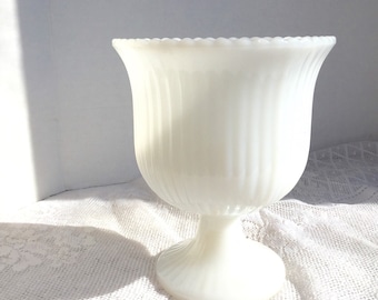 Home Decor Vintage Milk Glass Vase E.O. Brody Planter Wedding Decor