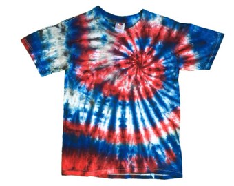 Kid Large - Fruit of the Loom T Shirt - Red, White and Blue - Spiral