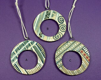 PENDANT, Spirit Hole Ceramic Clay Pendant, Jewelry Component, Reversible, Hand Decorations, Raw Stoneware, Open to Absorb Your Essence