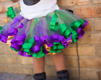 Mardi Gras tutu dress for girls, Mardi Gras costumes, Mardi Gras party, New Orleans party dress for girls, New Orleans baby NB-SIZE 12