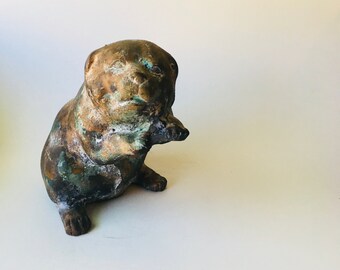 Vintage Metal Dog Door Stop/Dog Bookend Sculpture/Dog Bookend/Rustic Home Decor/Man Cave Decor/Metal Bookend/Dog Doorstop/Animal Doorstop