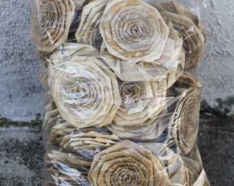 Bag of 50 Lauhala flowers, rosette, 1 inch, 2 inch or 3 inch Polynesian decoration, Tahitian costume, Panandus
