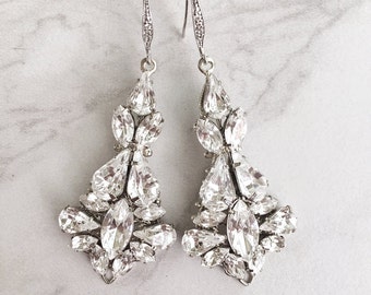 Bridal jewelry - crystal wedding earrings - statement bridal earrings - wedding earrings - Swarovski crystal - chandeliers - Stella earrings