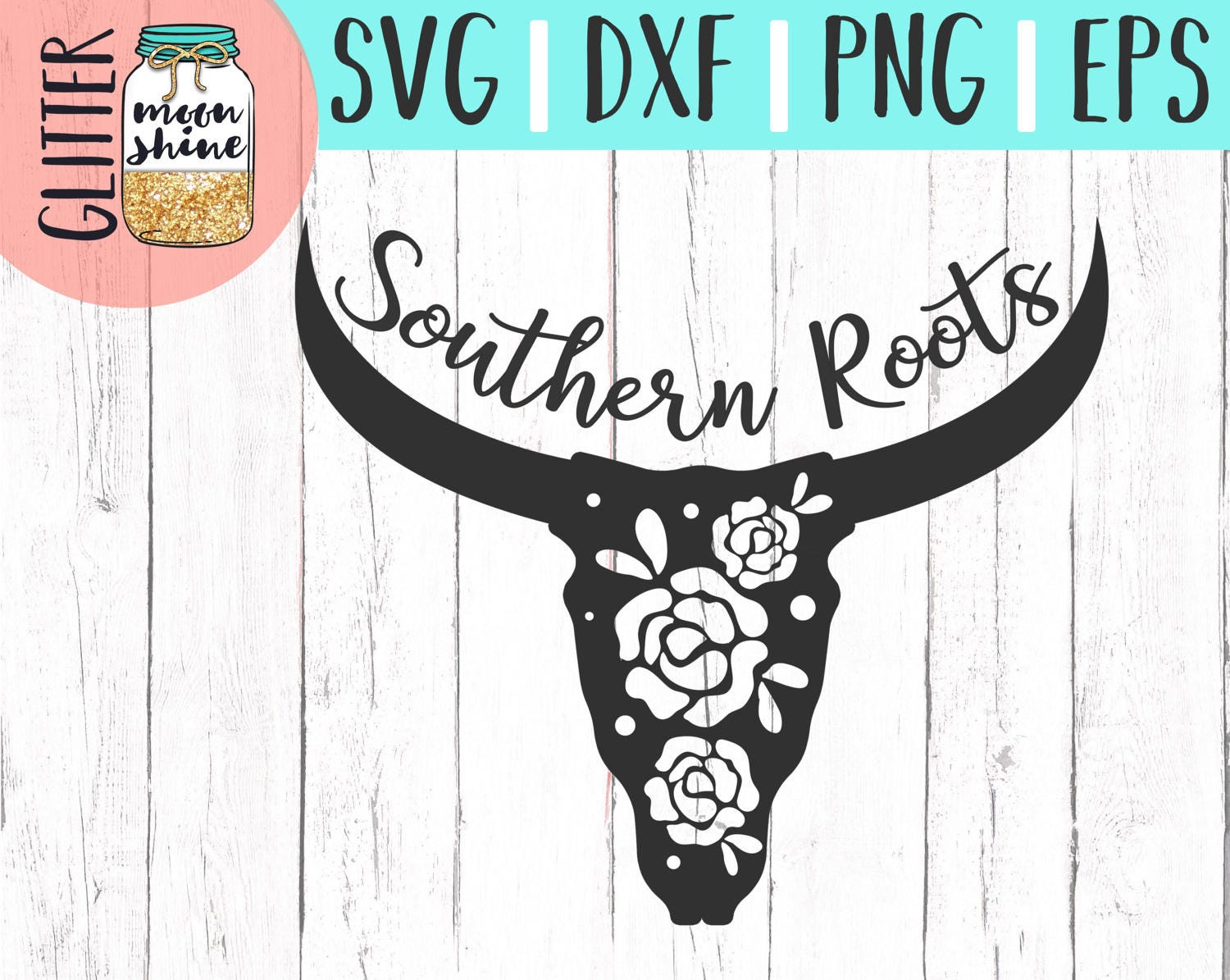 Southern Roots Longhorn svg eps dxf png Files for Cutting