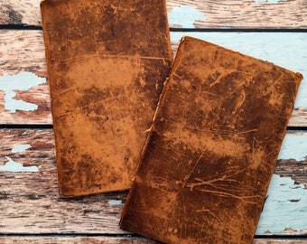 2 Antique Leather Book Covers from 1846. Very Old Book Boards. Beautiful 172 Yr Old Leather Book Covers. Journal Making Notebook, Smash Book