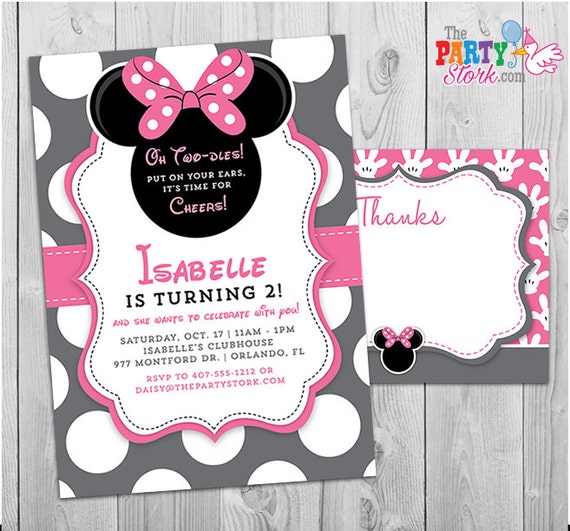 16 birthday boy old for card printable year free 2nd Invitation Twodles Oh Birthday Mouse Invitation Minnie