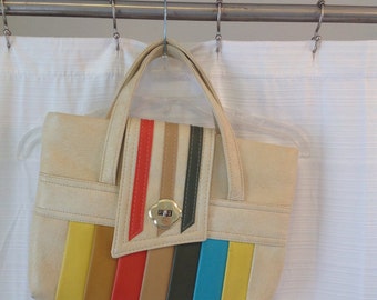 Vintage Vinyl colorful stripe handbag purse