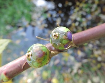 Glass (SRA) and Bronze Earrings