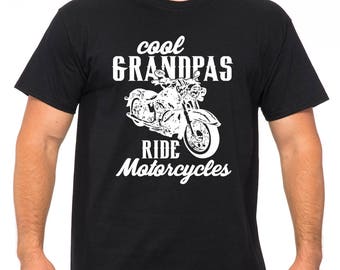 Grandpa Shirt Cool Grandpas Ride Motorcycles T Shirt Christmas Gift Mens TShirt Funny Father's Day Shirt Gifts for Grandpa Birthday Gift