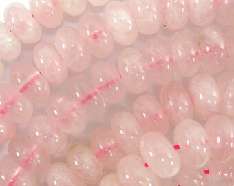 10mm pink rose quartz rondelle beads 15.5" strand 34680