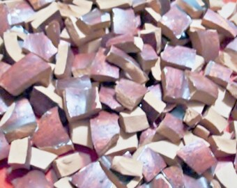 Supplies - Vintage - Mosaic Tiles Pieces - 150 - Terra Cotta w Rustic Glaze use either side - Broken Tessera