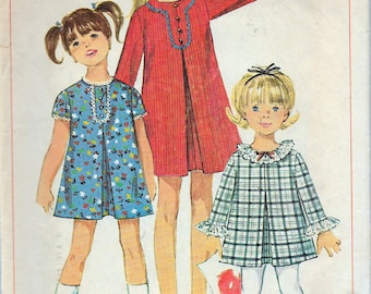 Vintage 1967 Simplicity 7230 Girls' Dress With Detachable Neck & Sleeve Trim Sewing Pattern Size 8 Breast 26"