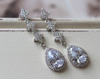Art Deco Earrings ,Crystal Drop Earrings , Vintage Style Crystal Earrings, Bridal Earrings, Wedding Earrings, Stud Earrings , Bridesmaid
