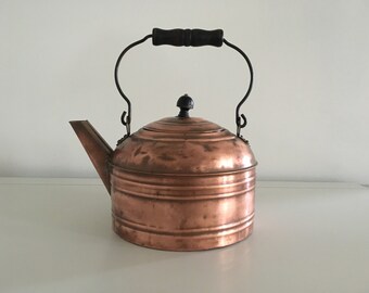 Copper Kettle, Vintage Copper Kettle, Copper Tea Kettle, Copper Revere Ware Kettle, Farmhouse Kitchen Decor, Country Decor,
