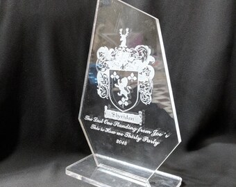 Personalized Engraved Award Plaque | Acrylic Award |Custom Glass Trophy Award | Acrylic Trophy |  Engraved Crystal - Staff Awards