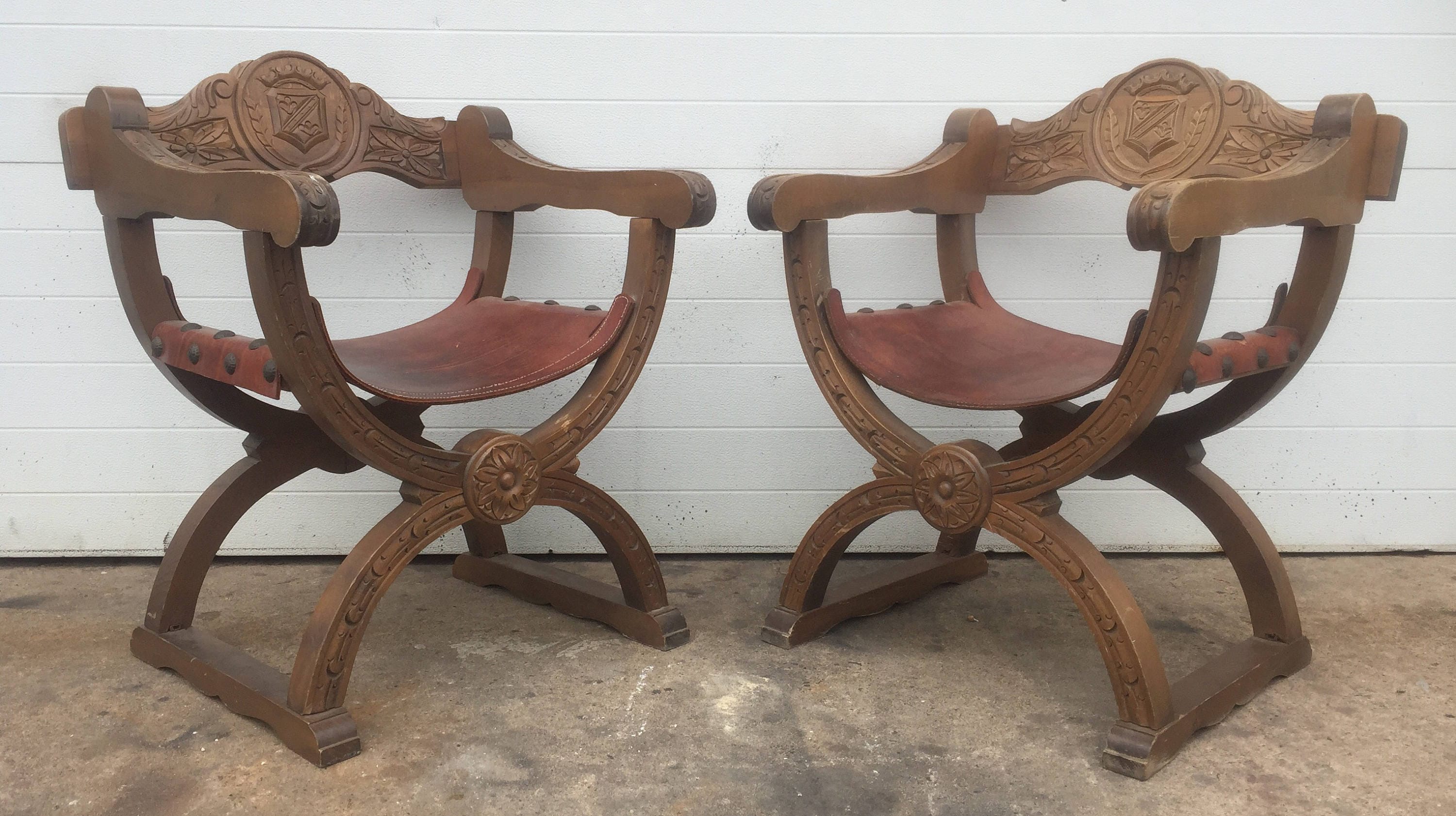 Vintage Spanish Leather Chairs