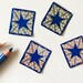 Vintage Holiday Die-Cut Seals. Silver Metallic Christmas Stickers. Vintage Christmas Seals. Shining Star. Star of Bethlehem.
