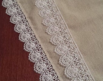 Burlap Lace Table Runner