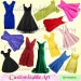 Dress Clipart Digital Dresses Fashion Dress Clip Art Evening Ball Gown Party Prom Girl Women Clothing Lady Clothes Clipart Images Graphics
