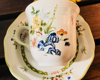 Vintage Mikasa Heritage Imari Bouquet F2006 Tea Cup And Saucer Set - 1980's - Multicolor Florals