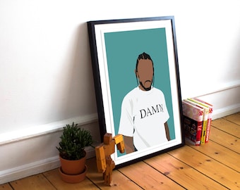 Kendrick Lamar INSPIRED Poster / Kendrick Lamar Print / Minimalist Art / Music Poster / Damn / Hip Hop poster / Rap Poster / Damn Poster