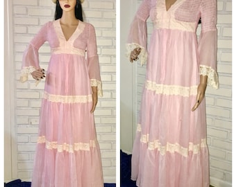 Vintage 70's Candi Jones Prairie Dress