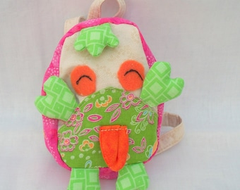 Handmade doll backpack for 18 inch doll, Decorated School Backpack Lovely Monster