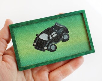 Original Miniature Artwork - Black Lamborghini