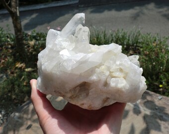 SALE! Very Nice Large Clear Quartz cluster from Brazil! natural clear quartz, chakra healing, crystal healing, crystal grid #1978