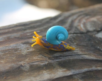 Snail glass sculpture GLASS SLUG lampwork Glass Snail Handcrafted