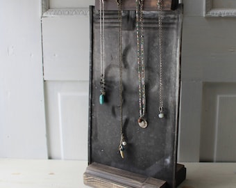 Fleur De Lis Necklace Display - Embossed Galvanized Ceiling Tin - Antique Architectural Salvage - Quantites Available - Ready to Ship