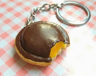 Keychain Jaffa cake-jewerly food-jewerly pastry-llavero pimms o galleta con mermelada
