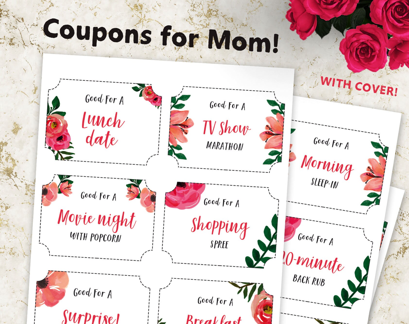 Printable Coupon Book For Mom Mothers Day Coupon Book 