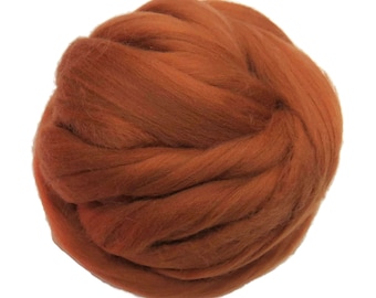 Merino / Silk Roving, (Cinnamon)