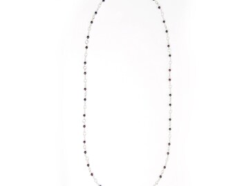 Garnet and Quartz Long Necklace