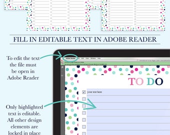 Printable To Do List, Daily To Do List Printable, Weekly To Do List Planner Insert, Project To Do List,To Do Planner, Letter Size Planner A4