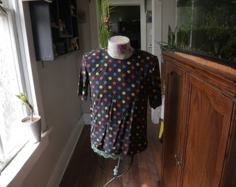 Vintage Polka Dot Christie & Jill 100% Silk Blouse