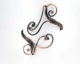 Handmade copper wire wrapped cuff bracelet