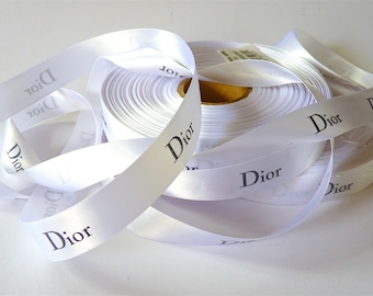 Ruban DIOR Satin Blanc 20 mm, Authentique et Neuf, Prix au Mètre, Fournitures Bijoux, Emballage Cadeau Luxe, Scrapbooking, Couture, Mariage
